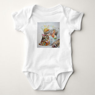 Tabby Cat Watercolor Cats Babies One Piece Baby Bodysuit