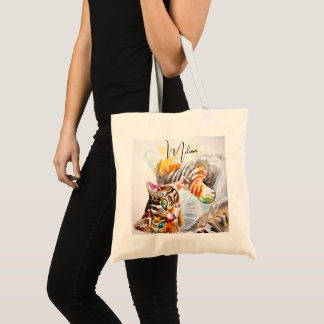 Tabby Cat Watercolour Cute Tabbies Cats Tote Bag