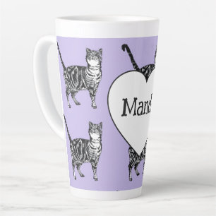 Tabby Cat Whimsical Light Purple Cats Girls Latte Mug