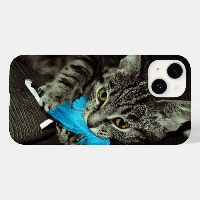 Tabby Cat with Feather by Shirley Taylor Case-Mate iPhone Case (Back (Horizontal))