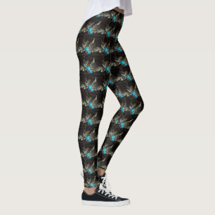 Tabby Cat with Feather by Shirley Taylor Leggings