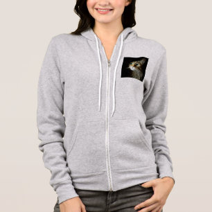 Tabby Cat With Green Eyes Isolated On Black Hoodie