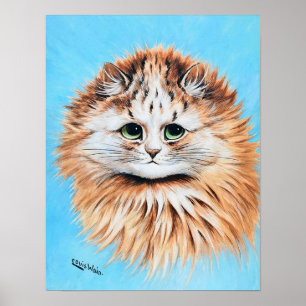 Tabby Cat with Green Eyes, Louis Wain Poster
