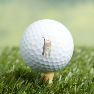 Tabby Cat With Text Golf Balls