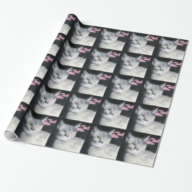 Tabby Cat Wrapping Paper (Unrolled)
