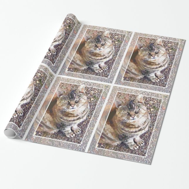TABBY CAT WRAPPING PAPER (Unrolled)