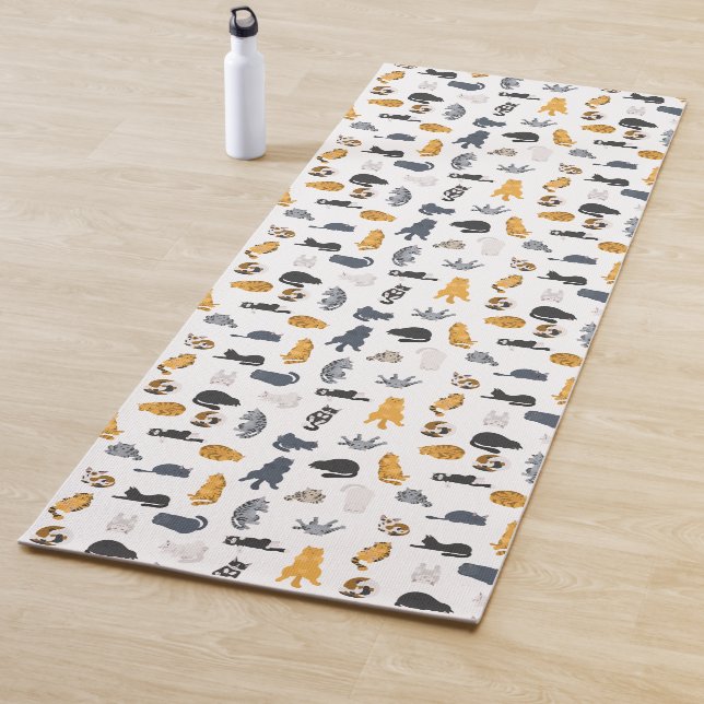Tabby cats doing yoga Yoga Mat (In Situ)