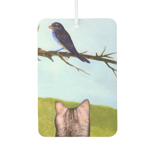 Tabby Cats Talk to Birds Car Air Freshener (Front)