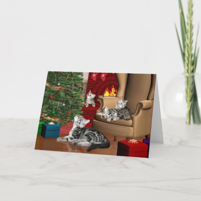 Tabby family Christmas Holiday Card (Front)