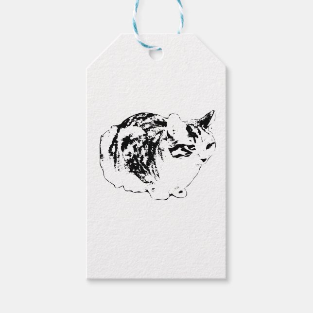 Tabby Gift Tag, Merry Finish Tags (Front)
