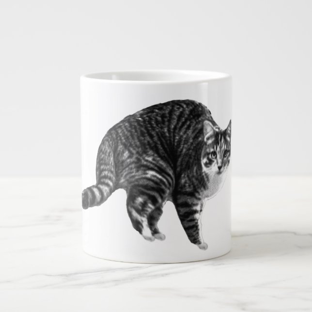 Tabby Glow by Winter Window Large Coffee Mug (Front)