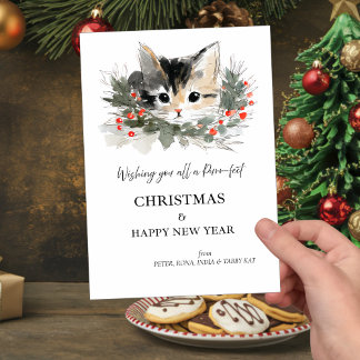 Tabby Kat Christmas Greetings Card
