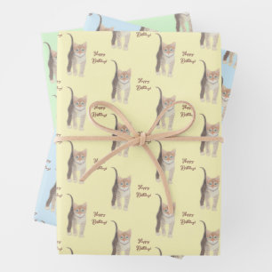 Tabby Kitten Customisable Wrapping Paper Sheets