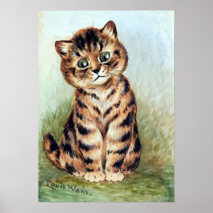 Tabby Kitten, Louis Wain Poster