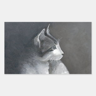 Tabby Kitten Rectangular Sticker