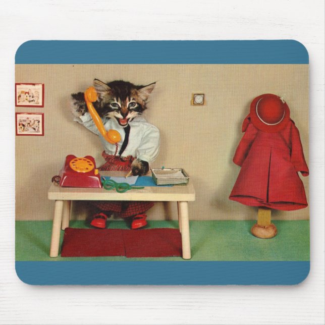 tabby kitten secretary RPPC Mouse Mat (Front)
