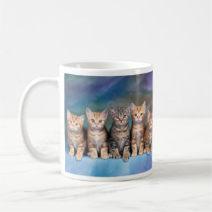 Tabby Kittens in a Row Coffee Mug