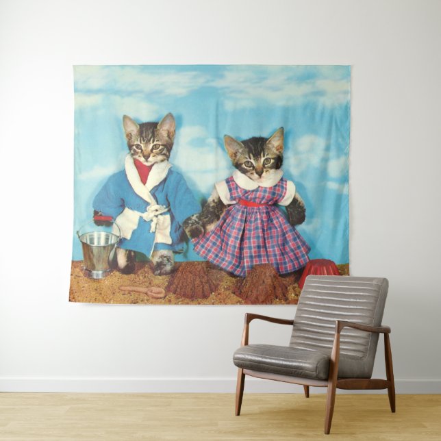 tabby kittens on the beach tapestry (In Situ (Horizontal))