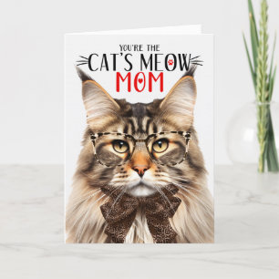 Tabby Maine Coon Cat for Mum on Mother's Day Holiday Card