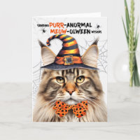 Tabby Maine Coon Cat PURRanormal MEOWolween