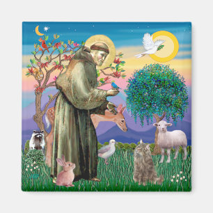 Tabby Norwegian Forest Cat - St Francis Magnet