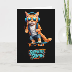 Tabby Skateboarder Card