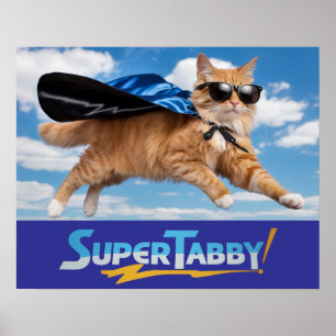 Tabby Superhero Poster