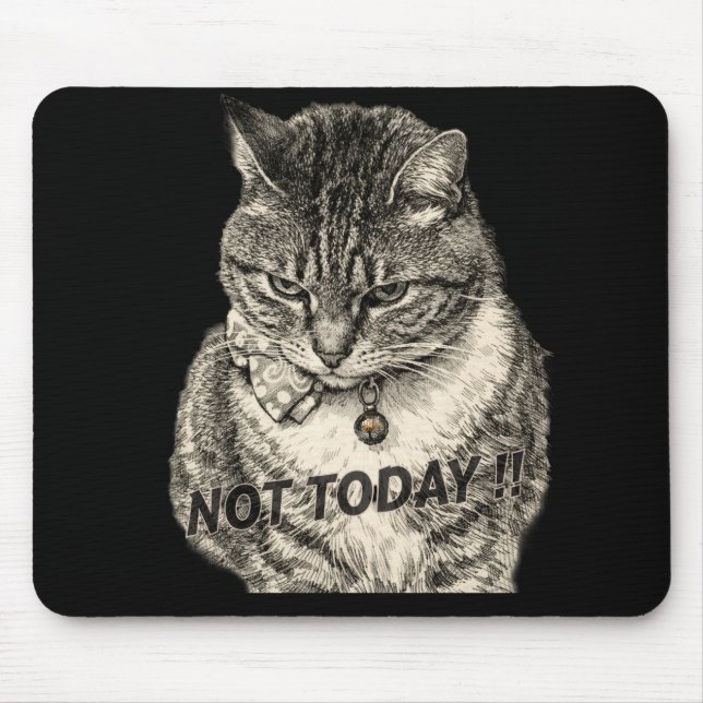 Tabby "Tude "NOT TODAY" Mouse Mat (Front)