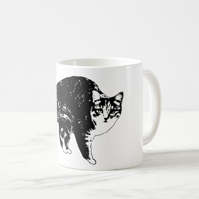 Tabby Under Holiday Lights Coffee Mug (Front Right)