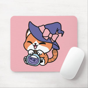 Tabby Witch Brew – Cute Halloween Cat Design Mouse Mat