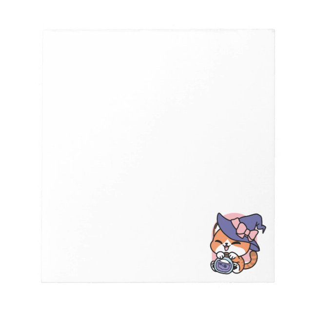 Tabby Witch Brew – Cute Halloween Cat Design Notepad (Front)