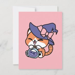 Tabby Witch Brew – Cute Halloween Cat Design Postcard