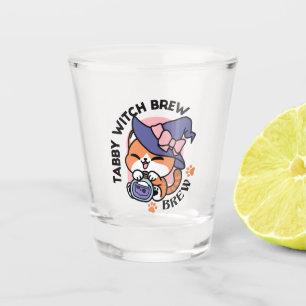 Tabby Witch Brew – Cute Halloween Cat Design Shot Glass