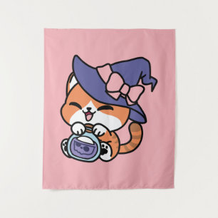 Tabby Witch Brew – Cute Halloween Cat Design Tapestry