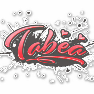 Tabea red Heart Graffiti Sticker