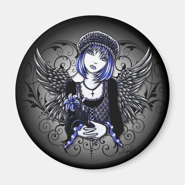 "Tabitha" Gothic Flower Angel Magnet (Front)