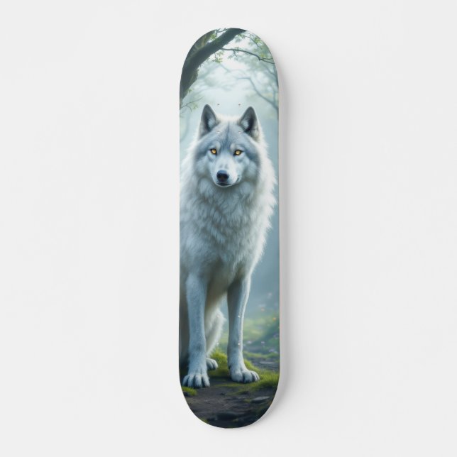 Tabla de Skate Lobo Blanco Salvaje Skateboard (Front)