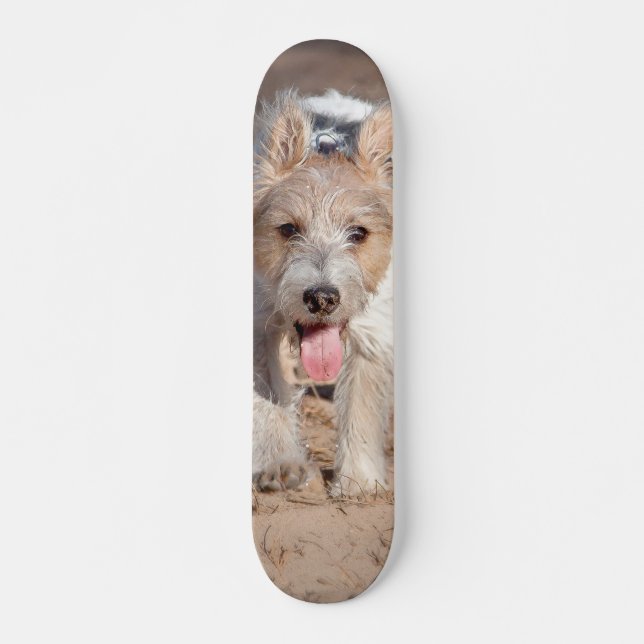 Tabla de Skate Perrito Parson Terrier Feliz Skateboard (Front)