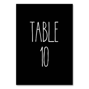 Table 10 Rae Dunn Pottery Black Table Card