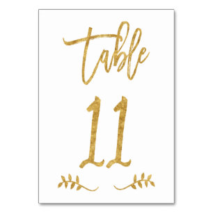 Table 11   Elegant Gold Handwriting Brushed Laurel Table Number