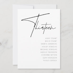 Table 13 Modern Wedding Table Number template