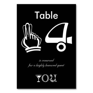 Table 14 reserved for a highly honoured guest, you table number