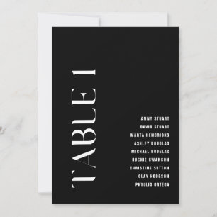 Table 1 Modern Bold Wedding Table Number