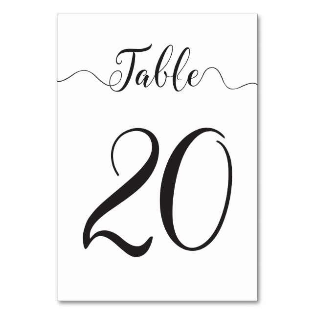 Table 20 Wedding Table Numbers (Front)