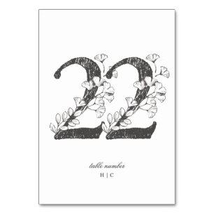 Table 22 Beautiful Floral Sketched Wreath Wedding Number