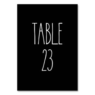 Table 23 Rae Dunn Pottery Black Table Card