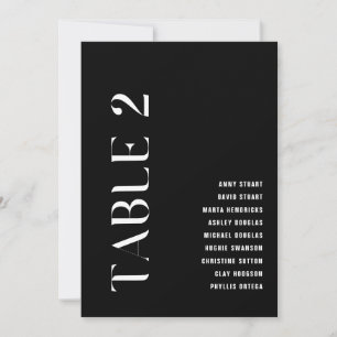Table 2 Modern Bold Wedding Table Number