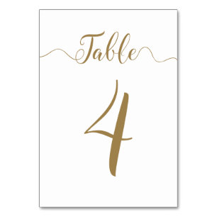 Table 4 Gold Wedding Table Numbers