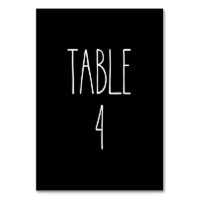 Table 4 Rae Dunn Pottery Black Table Card