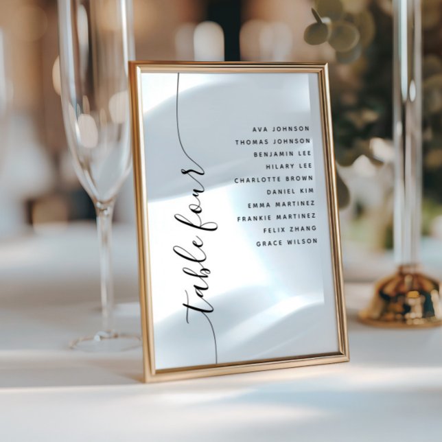 Table 4 Vertical Script Wedding Seating Chart Card (Creator Uploaded)